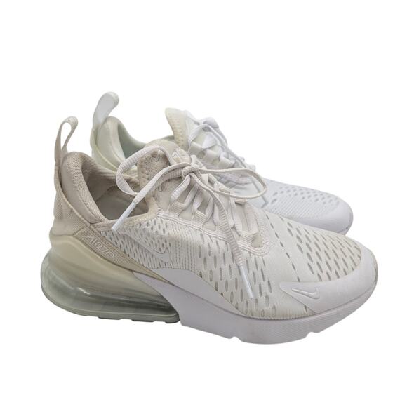 Nike Air Max 270 Lace-Up Sneakers Shoes Unisex Kids White Size US4Y EU36 - Picture 3 of 11